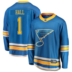 Adult Breakaway St. Louis Blues Glenn Hall Blue Alternate Official Fanatics Branded Jersey
