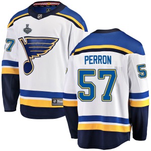 Adult Breakaway St. Louis Blues David Perron White Away 2019 Stanley Cup Final Bound Official Fanatics Branded Jersey