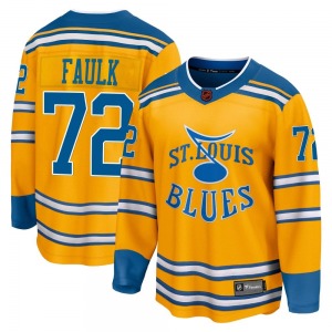 Adult Breakaway St. Louis Blues Justin Faulk Yellow Special Edition 2.0 Official Fanatics Branded Jersey