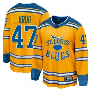 Adult Breakaway St. Louis Blues Torey Krug Yellow Special Edition 2.0 Official Fanatics Branded Jersey