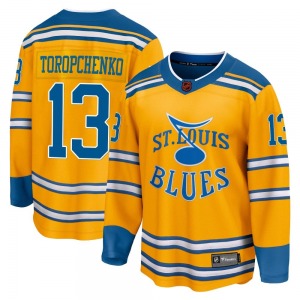 Adult Breakaway St. Louis Blues Alexey Toropchenko Yellow Special Edition 2.0 Official Fanatics Branded Jersey