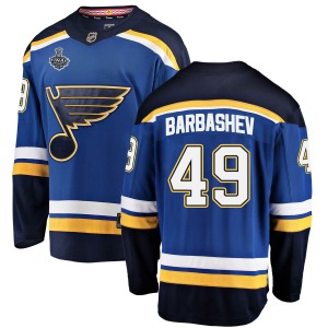 Adult Breakaway St. Louis Blues Ivan Barbashev Blue Home 2019 Stanley Cup Final Bound Official Fanatics Branded Jersey