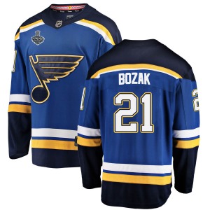 Adult Breakaway St. Louis Blues Tyler Bozak Blue Home 2019 Stanley Cup Final Bound Official Fanatics Branded Jersey