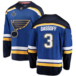 Adult Breakaway St. Louis Blues Bob Gassoff Blue Home 2019 Stanley Cup Final Bound Official Fanatics Branded Jersey