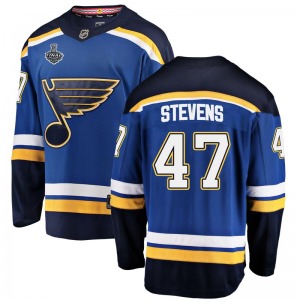Adult Breakaway St. Louis Blues Nolan Stevens Blue Home 2019 Stanley Cup Final Bound Official Fanatics Branded Jersey