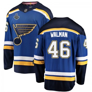 Adult Breakaway St. Louis Blues Jake Walman Blue Home 2019 Stanley Cup Final Bound Official Fanatics Branded Jersey