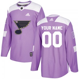 Youth Authentic St. Louis Blues Custom Purple Custom Hockey Fights Cancer Official Adidas Jersey