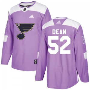 Youth Authentic St. Louis Blues Zach Dean Purple Hockey Fights Cancer Official Adidas Jersey