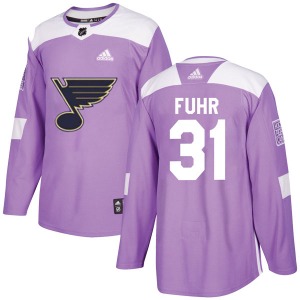 Youth Authentic St. Louis Blues Grant Fuhr Purple Hockey Fights Cancer Official Adidas Jersey
