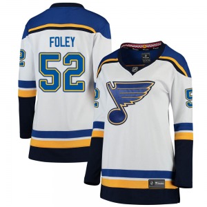 Women's Breakaway St. Louis Blues Erik Foley White Away Official Fanatics Branded Jersey