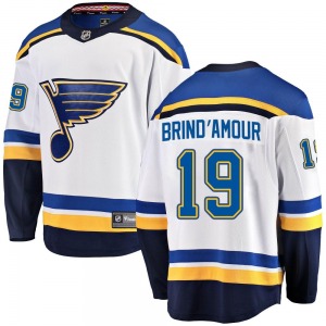 Adult Breakaway St. Louis Blues Rod Brind'amour White Rod Brind'Amour Away Official Fanatics Branded Jersey