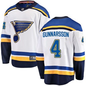 Adult Breakaway St. Louis Blues Carl Gunnarsson White Away Official Fanatics Branded Jersey