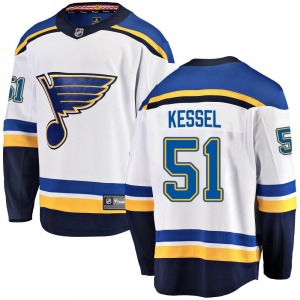 Adult Breakaway St. Louis Blues Matthew Kessel White Away Official Fanatics Branded Jersey