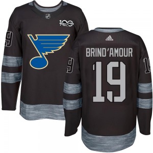 Youth Authentic St. Louis Blues Rod Brind'amour Black Rod Brind'Amour 1917-2017 100th Anniversary Official Jersey