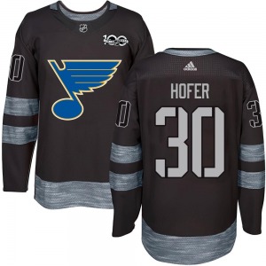 Youth Authentic St. Louis Blues Joel Hofer Black 1917-2017 100th Anniversary Official Jersey