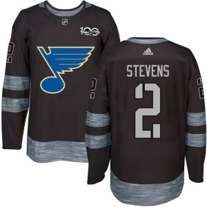 Youth Authentic St. Louis Blues Scott Stevens Black 1917-2017 100th Anniversary Official Jersey