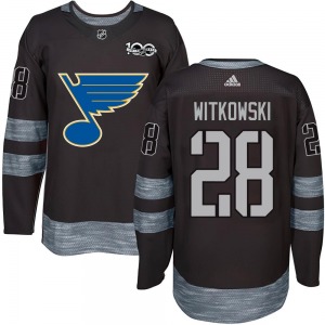 Youth Authentic St. Louis Blues Luke Witkowski Black 1917-2017 100th Anniversary Official Jersey