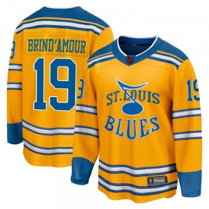 Youth Breakaway St. Louis Blues Rod Brind'amour Yellow Rod Brind'Amour Special Edition 2.0 Official Fanatics Branded Jersey
