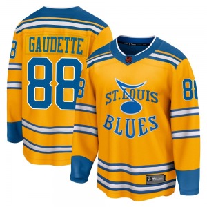 Youth Breakaway St. Louis Blues Adam Gaudette Yellow Special Edition 2.0 Official Fanatics Branded Jersey