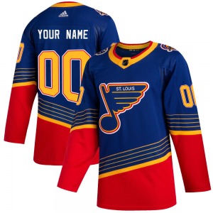 Adult Authentic St. Louis Blues Custom Blue Custom 2019/20 Official Adidas Jersey