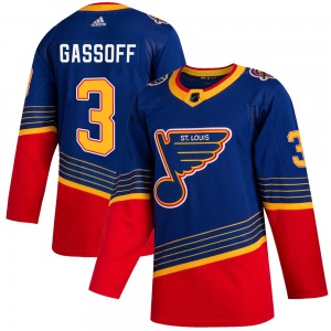 Adult Authentic St. Louis Blues Bob Gassoff Blue 2019/20 Official Adidas Jersey