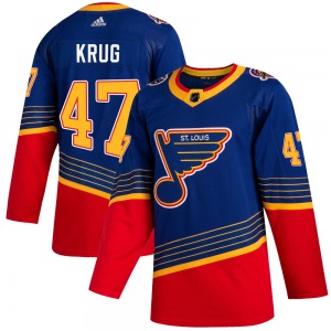 Adult Authentic St. Louis Blues Torey Krug Blue 2019/20 Official Adidas Jersey