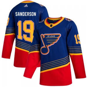 Adult Authentic St. Louis Blues Derek Sanderson Blue 2019/20 Official Adidas Jersey
