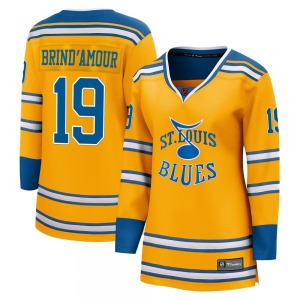 Women's Breakaway St. Louis Blues Rod Brind'amour Yellow Rod Brind'Amour Special Edition 2.0 Official Fanatics Branded Jersey