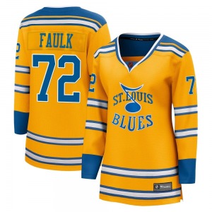Women's Breakaway St. Louis Blues Justin Faulk Yellow Special Edition 2.0 Official Fanatics Branded Jersey