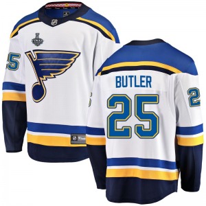 Youth Breakaway St. Louis Blues Chris Butler White Away 2019 Stanley Cup Final Bound Official Fanatics Branded Jersey