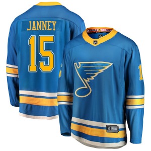 Youth Breakaway St. Louis Blues Craig Janney Blue Alternate Official Fanatics Branded Jersey