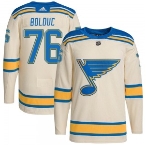 Adult Authentic St. Louis Blues Zack Bolduc Cream 2022 Winter Classic Player Official Adidas Jersey