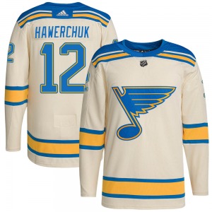 Adult Authentic St. Louis Blues Dale Hawerchuk Cream 2022 Winter Classic Player Official Adidas Jersey