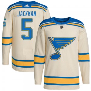 Adult Authentic St. Louis Blues Barret Jackman Cream 2022 Winter Classic Player Official Adidas Jersey