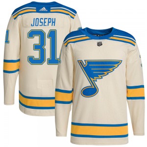 Adult Authentic St. Louis Blues Curtis Joseph Cream 2022 Winter Classic Player Official Adidas Jersey