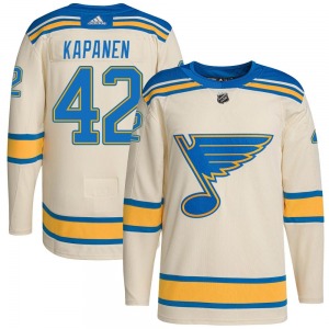 Adult Authentic St. Louis Blues Kasperi Kapanen Cream 2022 Winter Classic Player Official Adidas Jersey