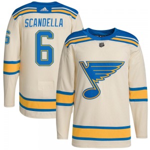 Adult Authentic St. Louis Blues Marco Scandella Cream 2022 Winter Classic Player Official Adidas Jersey
