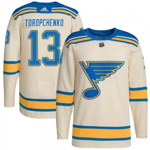 Adult Authentic St. Louis Blues Alexey Toropchenko Cream 2022 Winter Classic Player Official Adidas Jersey