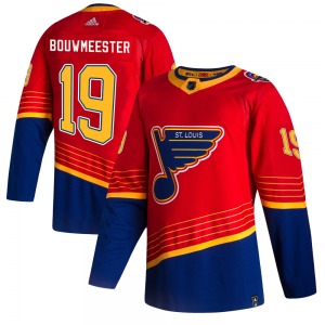 Adult Authentic St. Louis Blues Jay Bouwmeester Red 2020/21 Reverse Retro Official Adidas Jersey