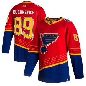 Adult Authentic St. Louis Blues Pavel Buchnevich Red 2020/21 Reverse Retro Official Adidas Jersey
