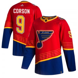 Adult Authentic St. Louis Blues Shayne Corson Red 2020/21 Reverse Retro Official Adidas Jersey
