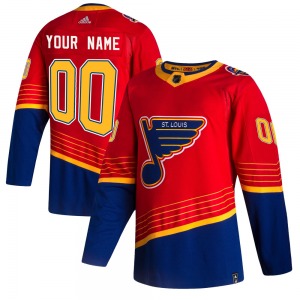 Adult Authentic St. Louis Blues Custom Red Custom 2020/21 Reverse Retro Official Adidas Jersey