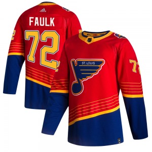 Adult Authentic St. Louis Blues Justin Faulk Red 2020/21 Reverse Retro Official Adidas Jersey