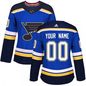 Women's Authentic St. Louis Blues Custom Blue Custom Home Official Adidas Jersey