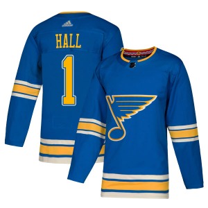 Adult Authentic St. Louis Blues Glenn Hall Blue Alternate Official Adidas Jersey