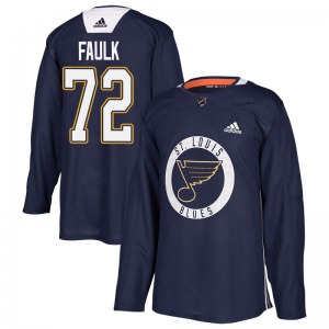 Youth Authentic St. Louis Blues Justin Faulk Blue Practice Official Adidas Jersey