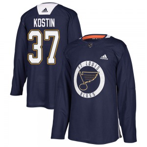 Youth Authentic St. Louis Blues Klim Kostin Blue Practice Official Adidas Jersey