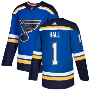 Adult Authentic St. Louis Blues Glenn Hall Blue Home Official Adidas Jersey