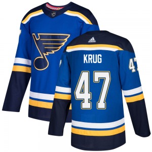 Adult Authentic St. Louis Blues Torey Krug Blue Home Official Adidas Jersey