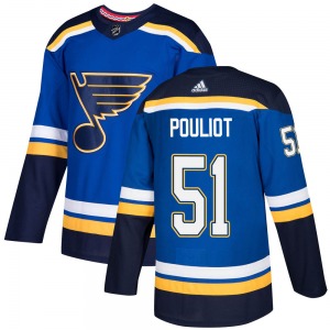 Adult Authentic St. Louis Blues Derrick Pouliot Blue ized Home Official Adidas Jersey